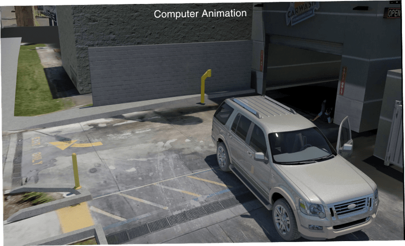 Car wash slip and fall animation